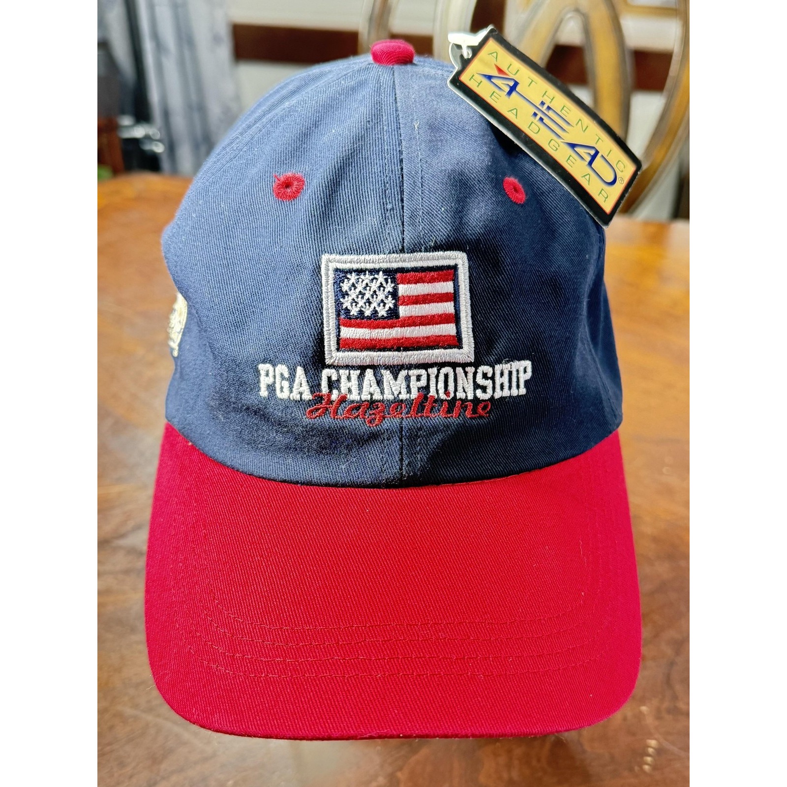 Vintage Pga Championship Hazeltine Hat Cap Strap Back Mens Navy Red Pga Golf